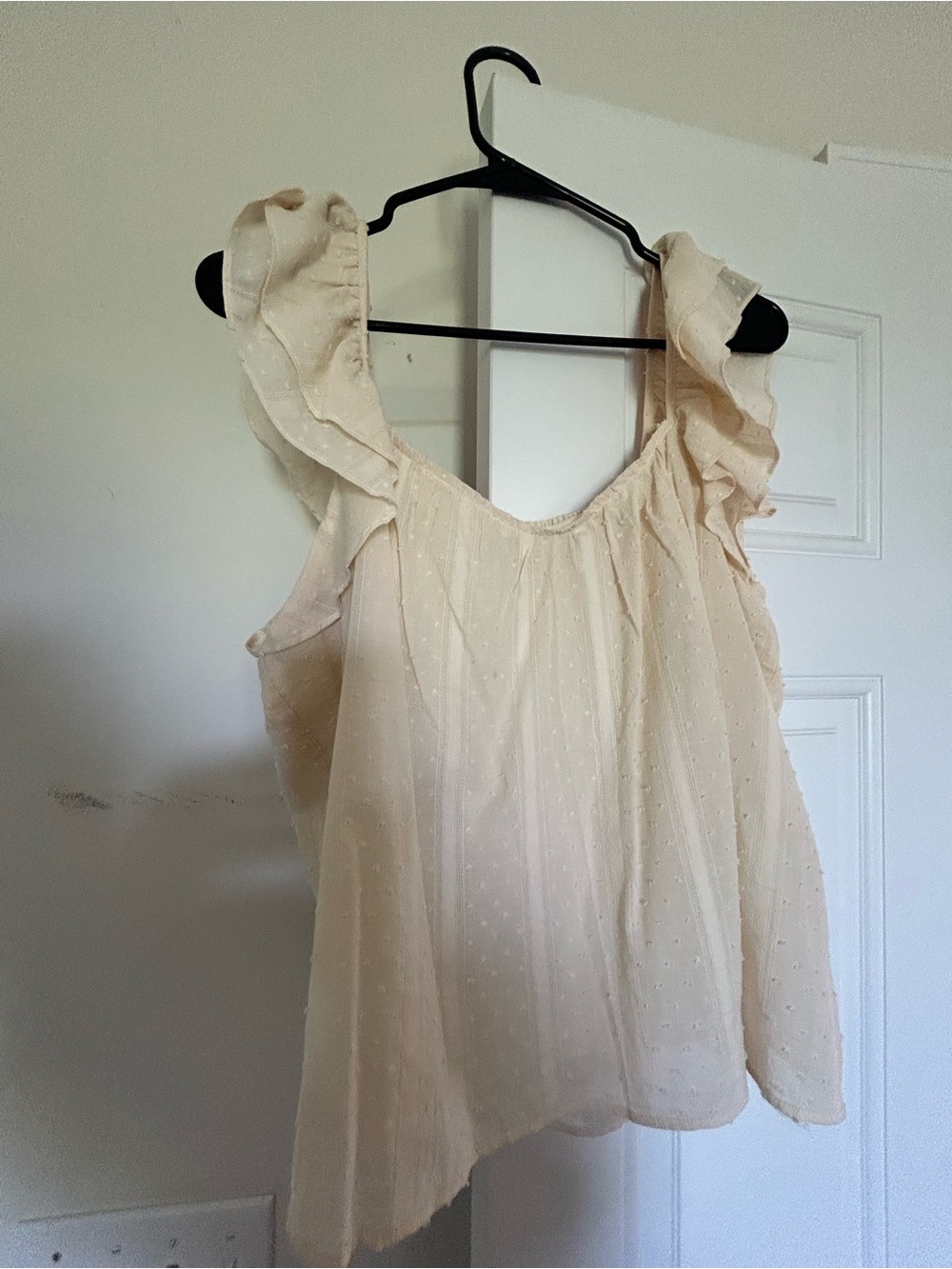 BB Dakota Cream Ruffled Strap Camisole
